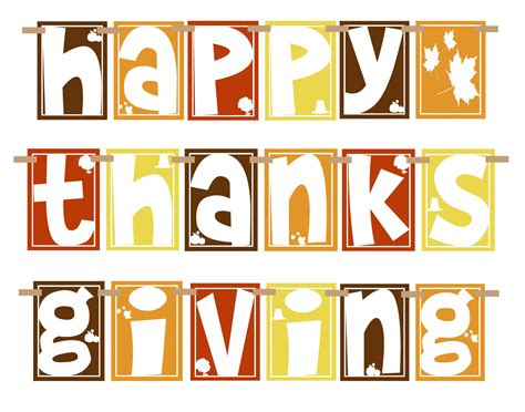 Printable Happy Thanksgiving Banner